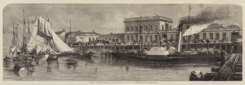 Neues Zollhaus und Bahnhof, Folkestone von Richard Principal Leitch