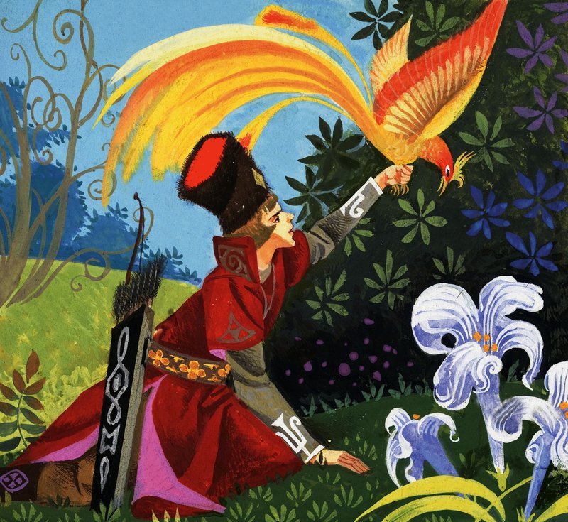 Goldener Vogel in der Hand von Richard Hook