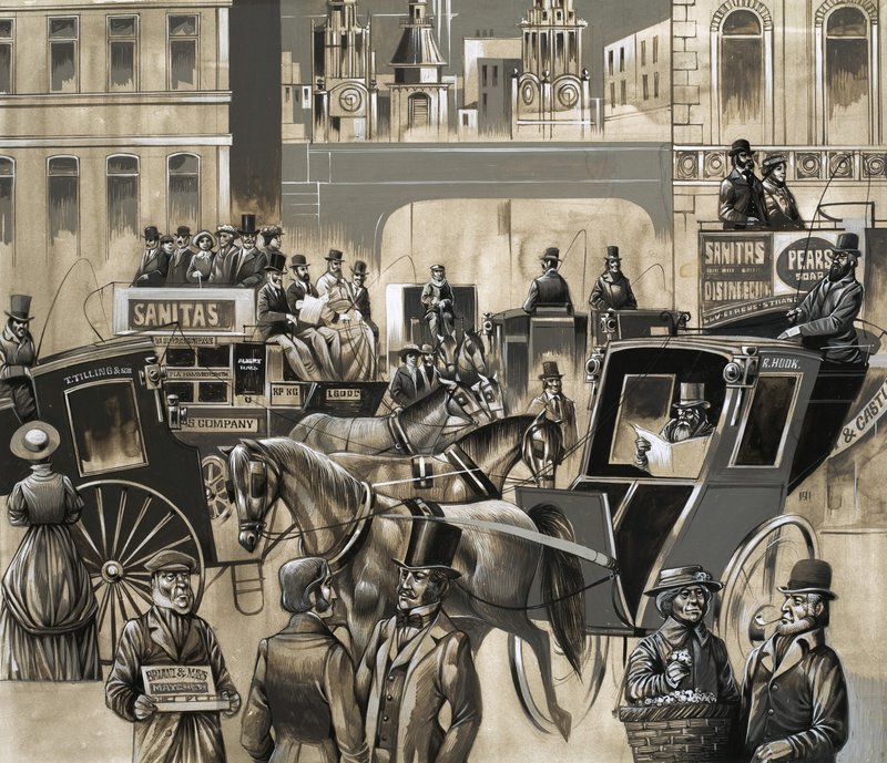 Viktorianische Straßenszene von Richard Hook