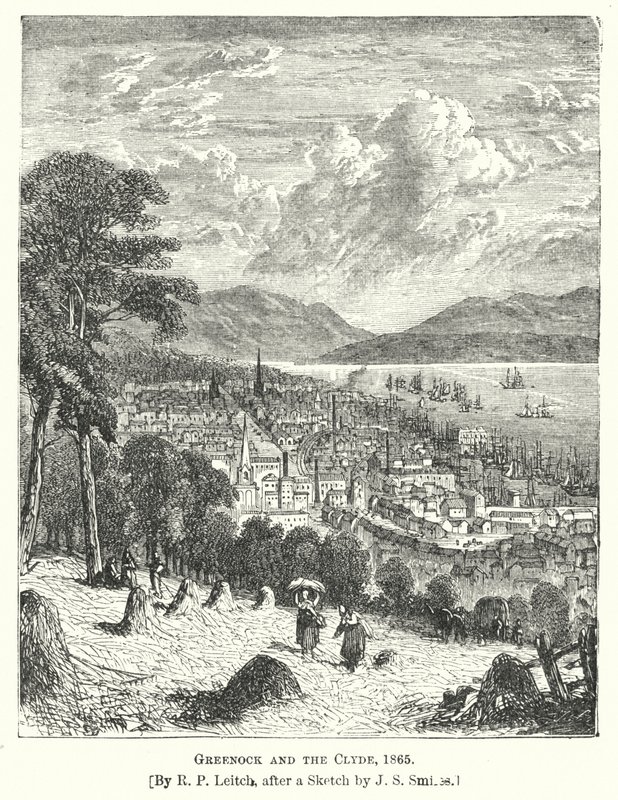 Greenock und der Clyde von Richard Principal (after) Leitch