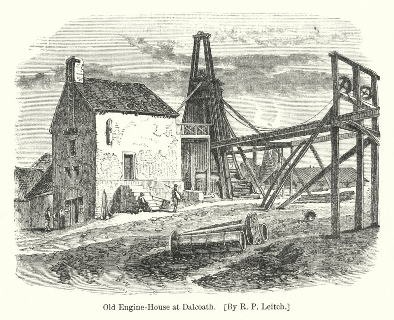 Altes Maschinenhaus in Dalcoath (Gravur) von Richard Principal (after) Leitch