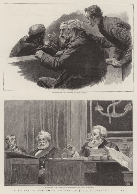 Skizzen in den Royal Courts of Justice, Admiralty Court von Robert Barnes