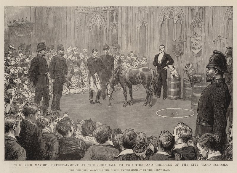 Die Unterhaltung des Lord Mayor in der Guildhall für zweitausend Kinder der Stadtschulen von Robert Barnes