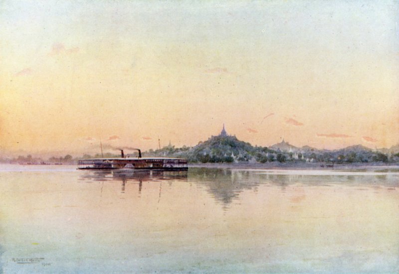 Express-Dampfer passiert Sagaing von Robert George Talbot Kelly