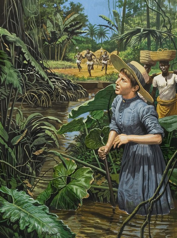 Unbekannte weibliche Entdeckerin in Afrika von Roger Payne