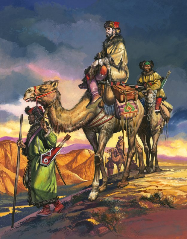 Marco Polo überquert die persischen Wüsten von Ron Embleton