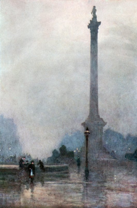 Nelsons Säule im Nebel von Rose Maynard Barton