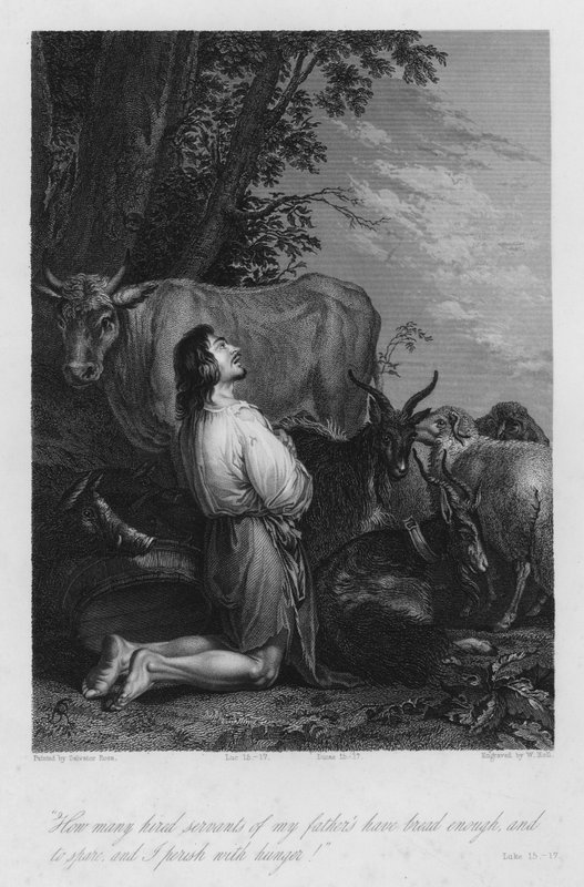 Die Reue des verlorenen Sohnes, Lukas 15 von Salvator (after) Rosa