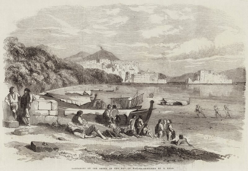 Lazzaroni am Ufer der Bucht von Neapel von Samuel Read