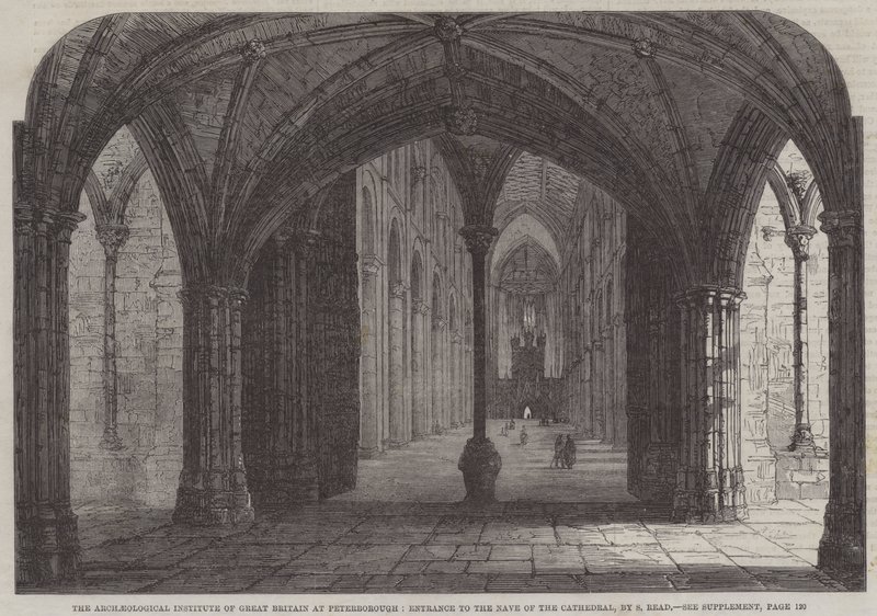Das Archäologische Institut von Großbritannien in Peterborough, Eingang zum Kirchenschiff der Kathedrale von Samuel Read
