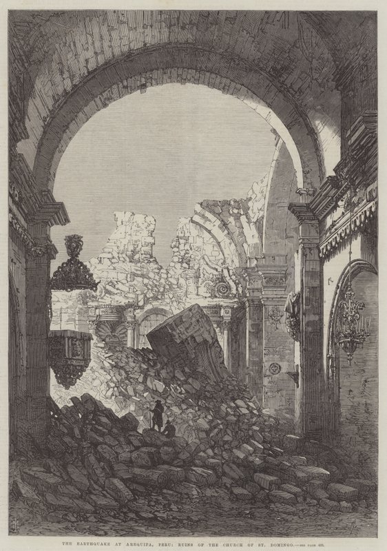 Das Erdbeben in Arequipa, Peru, Ruinen der Kirche St. Domingo von Samuel Read