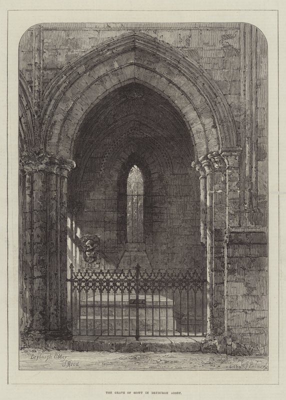 Das Grab von Scott in der Abtei von Dryburgh von Samuel Read