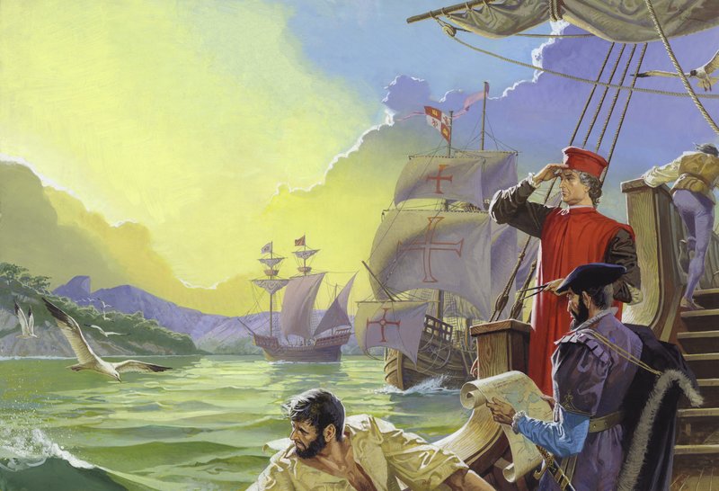 Amerigo Vespucci sichtet Amerika von Severino Baraldi