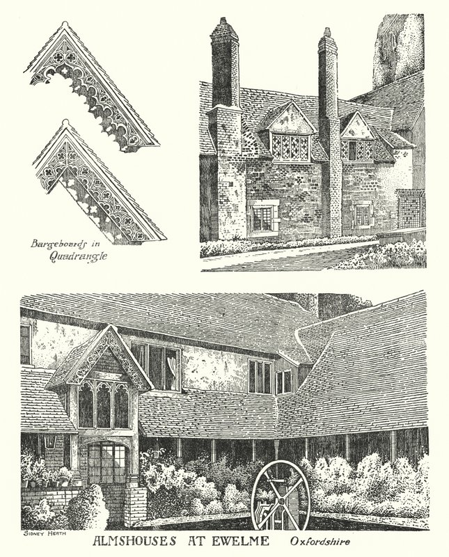 Altenheime in Ewelme, Oxfordshire von Sidney Heath