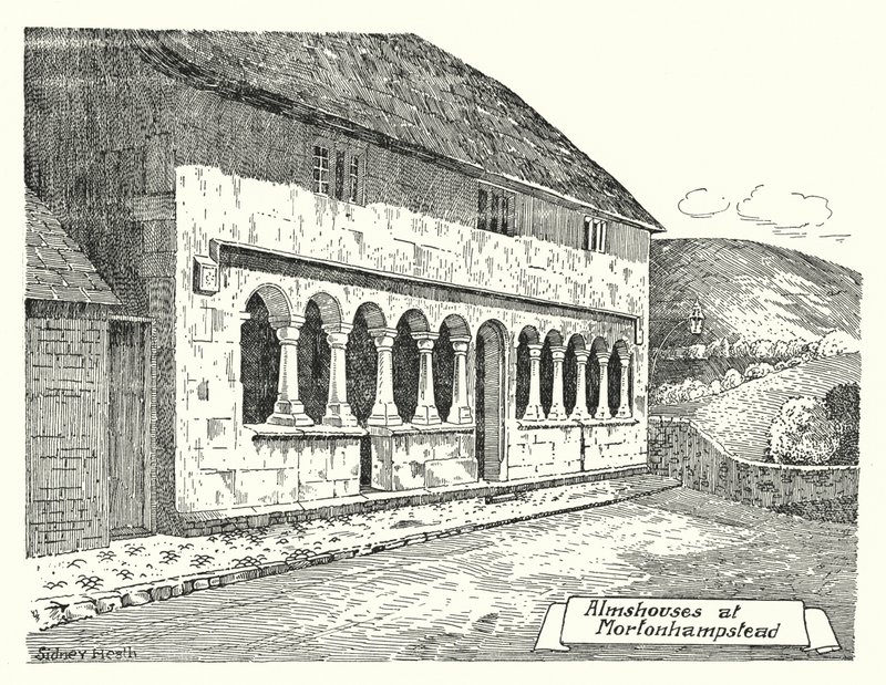 Almshouses in Mortonhampstead von Sidney Heath