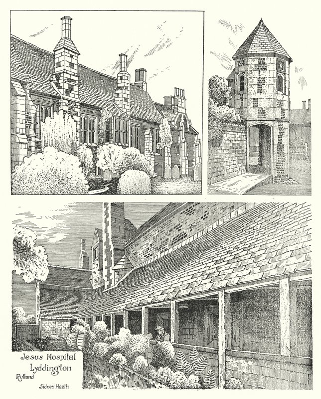 Jesus Hospital, Lyddington, Rutland (Gravur) von Sidney Heath