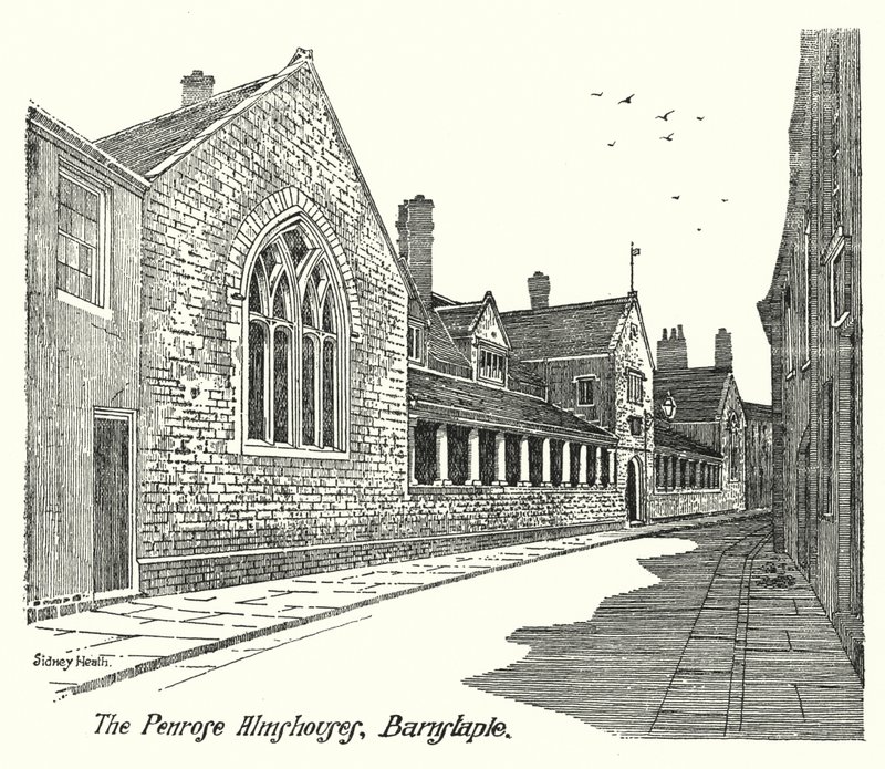 Die Penrose-Almshäuser, Barnstaple von Sidney Heath