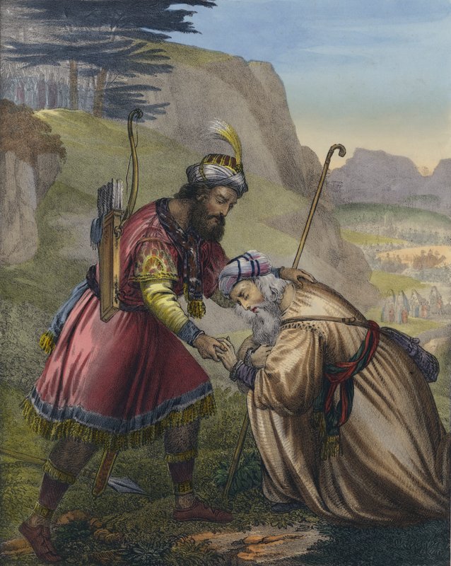 Jakobs Versöhnung mit seinem Bruder Esau von Siegfried Detler Bendixen