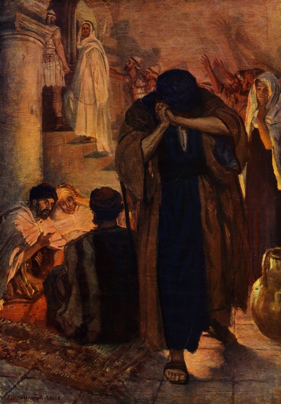 Die Verleugnung des Petrus von Simon Harmon (after) Vedder