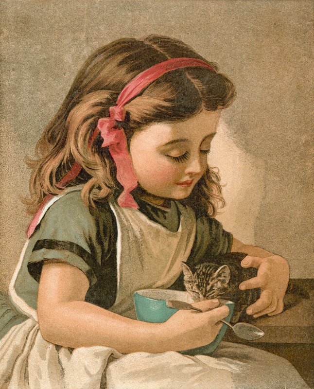 Kittys Frühstück von Sophie Gengembre Anderson