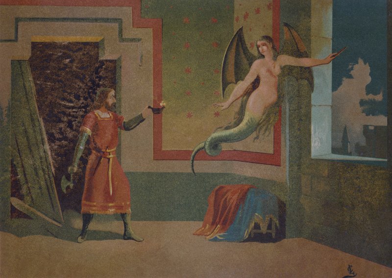 Die Verwandlung des Wassergeistes Melusine von Spanish School