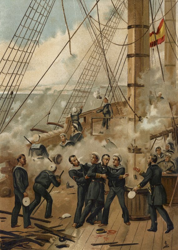 Schlacht von Callao, Peru, 1866 von Spanish School