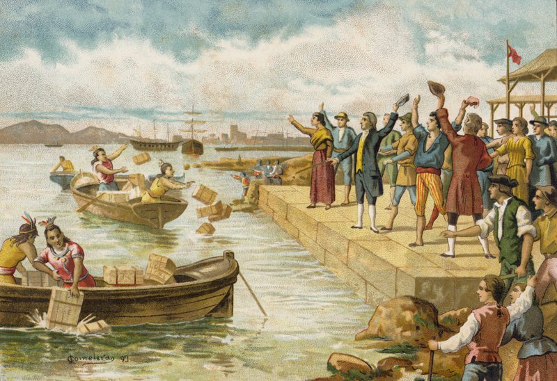 Die Boston Tea Party, 1773 von Spanish School