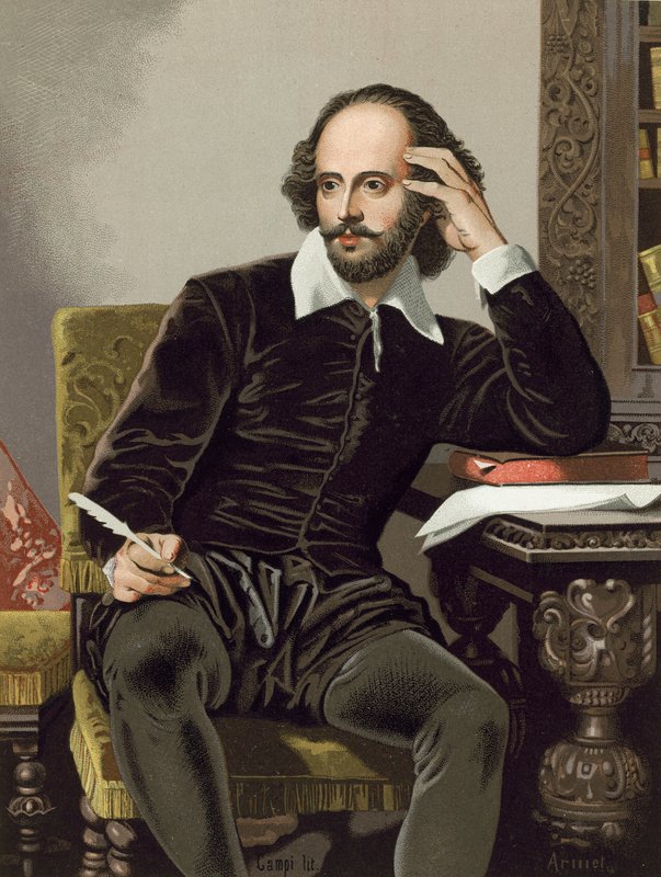 William Shakespeare, schreibend von Spanish School
