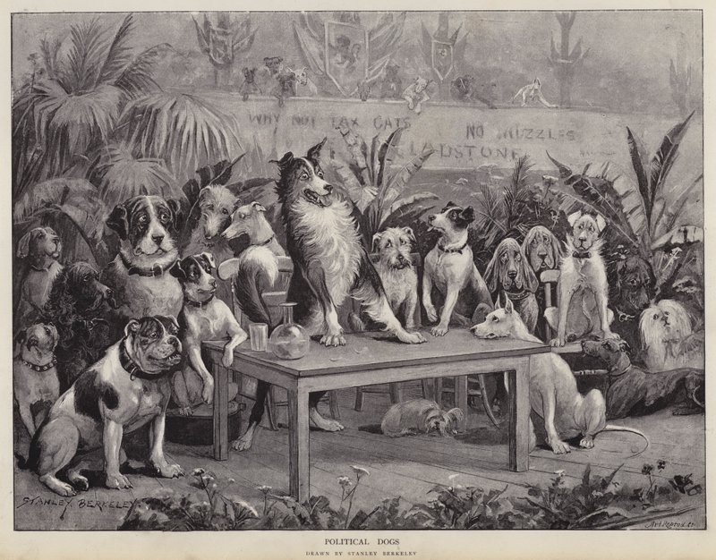 Politische Hunde (Lithografie) von Stanley (after) Berkeley