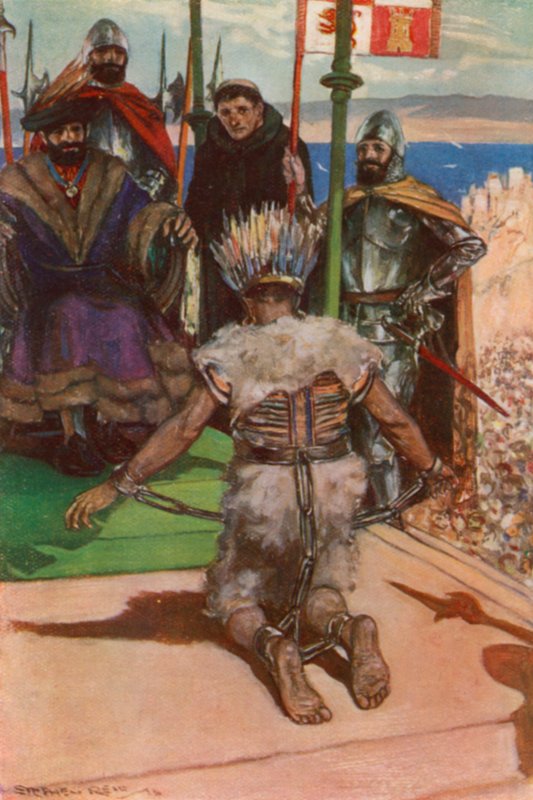Montezuma vor Cortes von Stephen Reid
