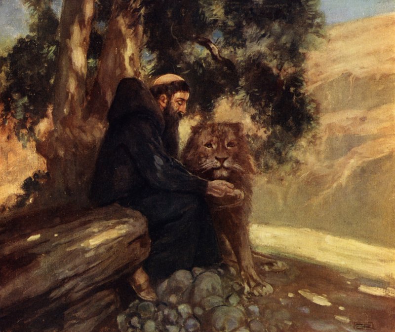 Heiliger Hieronymus und der Löwe von Stephen Reid