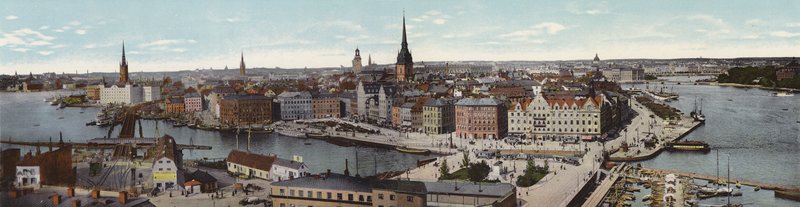 Stockholm: Panorama von Katarinahissen (Farbfoto) von Swedish Photographer