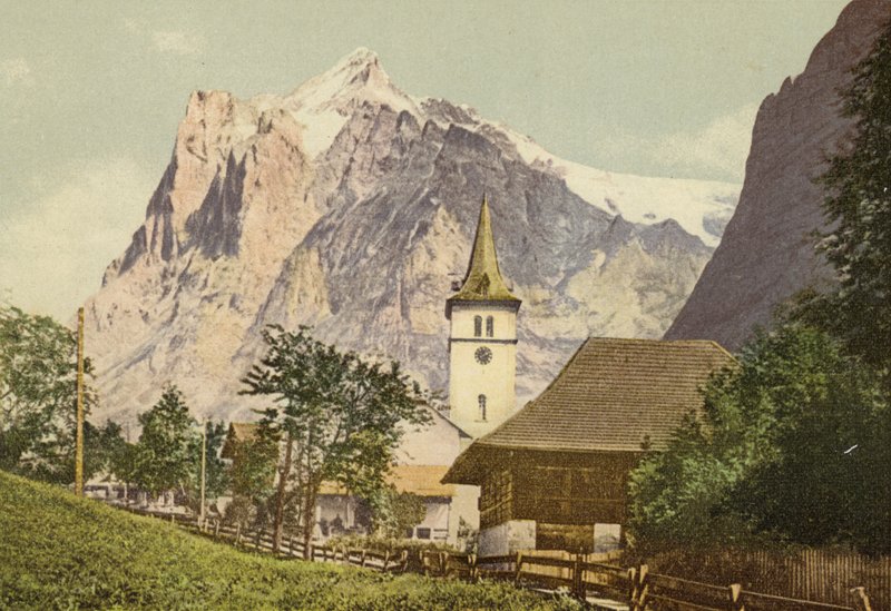 Berner Oberland: Grindelwald mit Kirche von Swiss Photographer