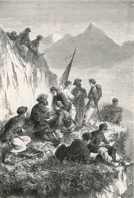 Botanikstudenten in den Bergen von Swiss School