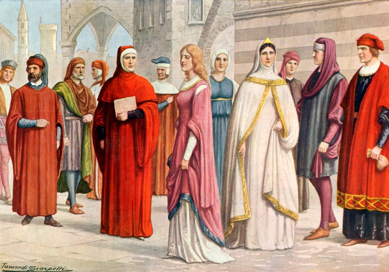 Toskanische Kostüme des 13. Jahrhunderts von Tancredi Scarpelli
