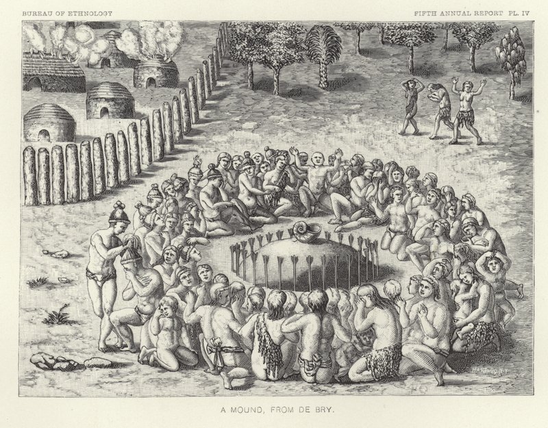 Ein Hügel, aus De Bry von Theodore de Bry