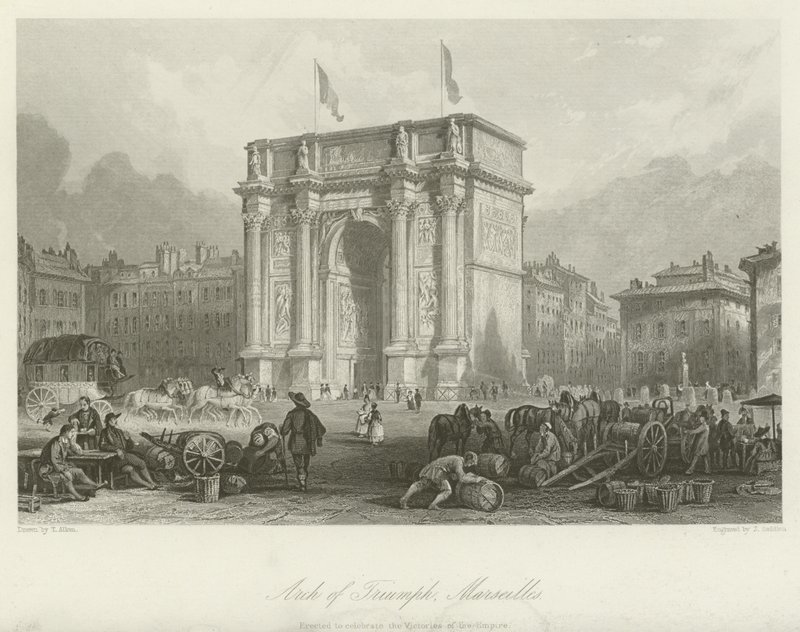 Triumphbogen, Marseille von Thomas Allom