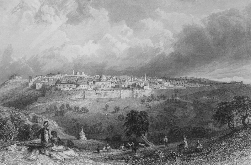 Jerusalem, vom Ölberg aus von Thomas Allom
