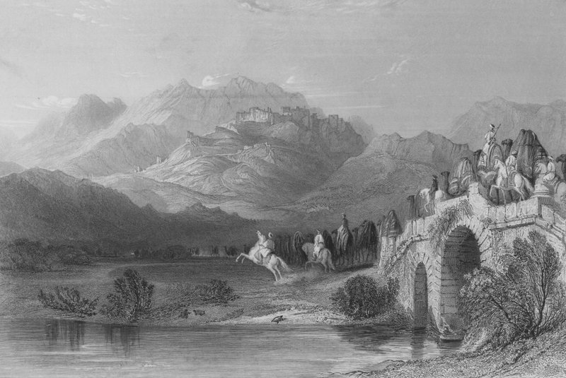 Die Akropolis von Pergamon, Kleinasien von Thomas Allom