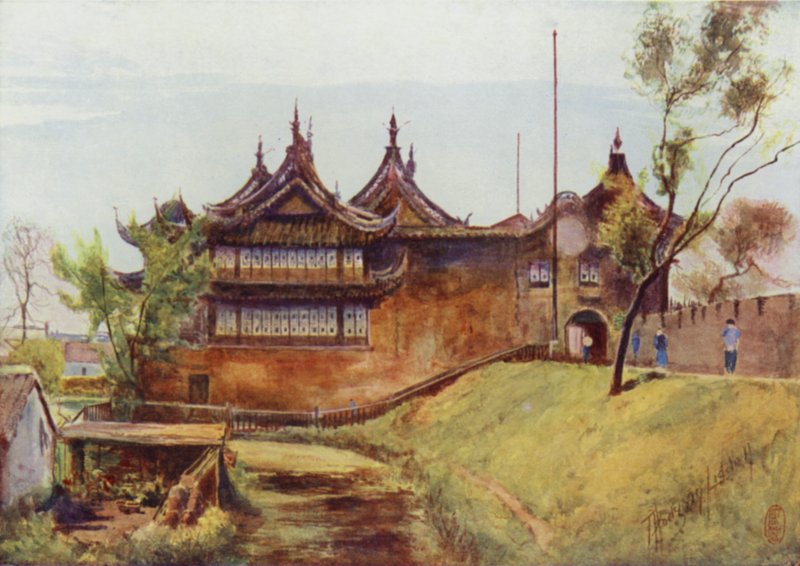 Shanghai, der Stückgut-Tempel, Stadtmauer von Thomas Hodgson Liddell