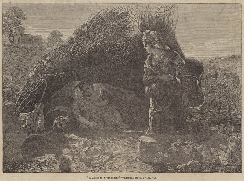 Eine Hütte in einem Weinberg von Thomas Uwins