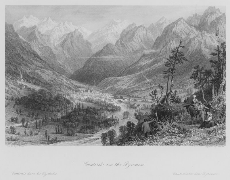 Cauterets, in den Pyrenäen (Gravur) von Thomas (after) Allom
