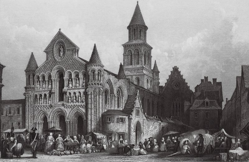 Kirche Notre Dame, Poitiers von Thomas (after) Allom