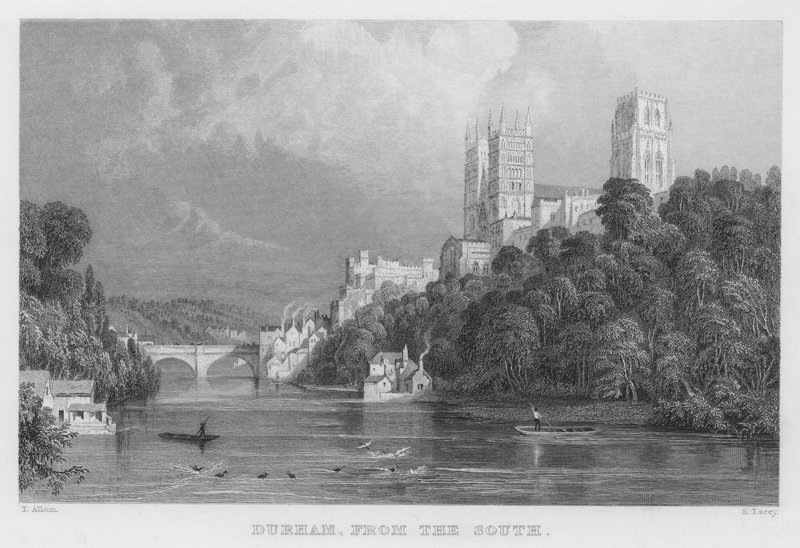 Durham, von Süden (Stich) von Thomas (after) Allom