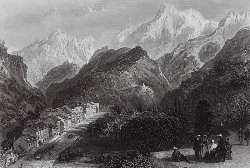 Eaux Bonnes, in den Pyrenäen von Thomas (after) Allom