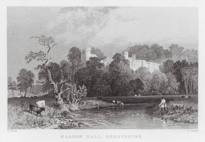 Haddon Hall, Derbyshire (Gravur) von Thomas (after) Allom