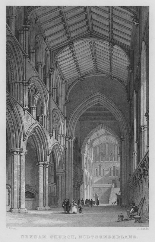 Hexham Kirche, Northumberland (Stich) von Thomas (after) Allom