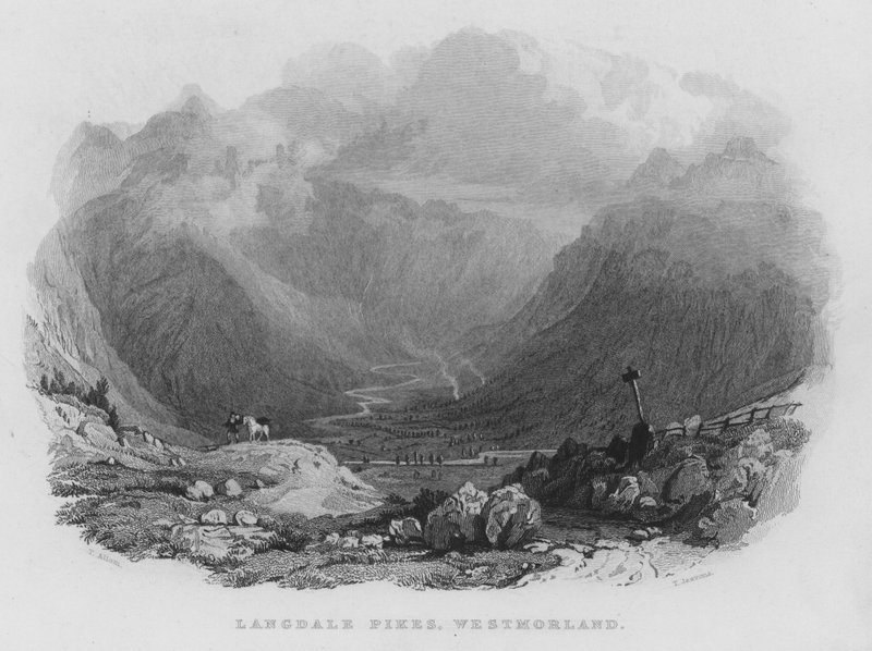 Langdale Pikes, Westmorland von Thomas (after) Allom