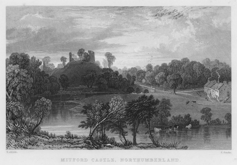 Mitford Castle, Northumberland (Stich) von Thomas (after) Allom