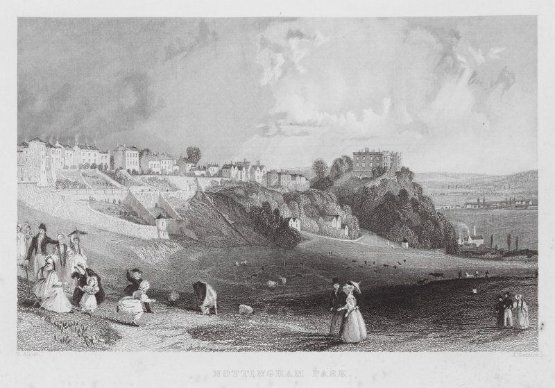 Nottingham Park (Gravur) von Thomas (after) Allom